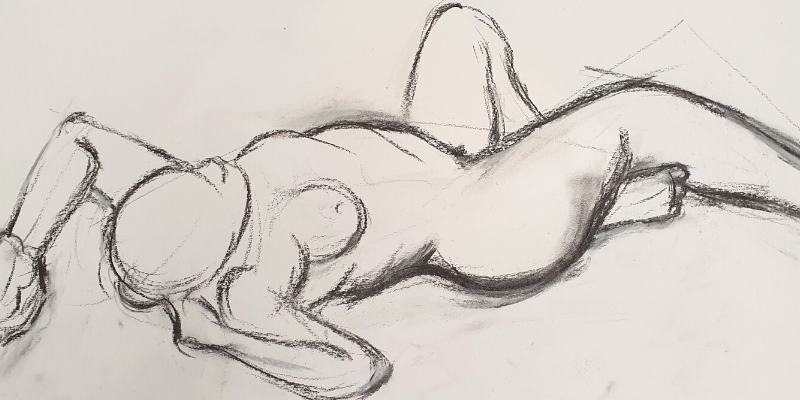 Pencil life drawing of a woman
