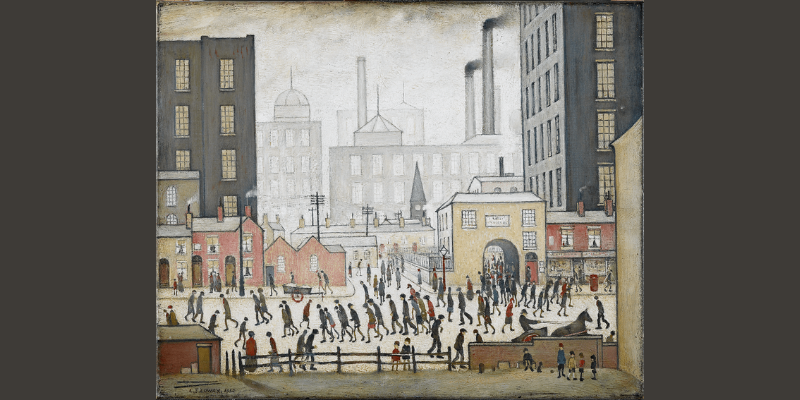 Coming from the Mill by LS Lowry.