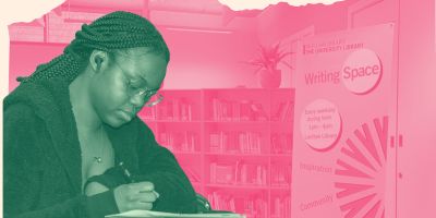 A girl works in the skills space