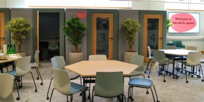 The Individual study pods in the skills space
