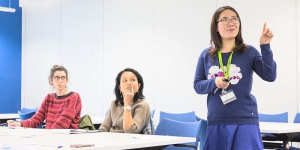 Students attending an academic skills workshop