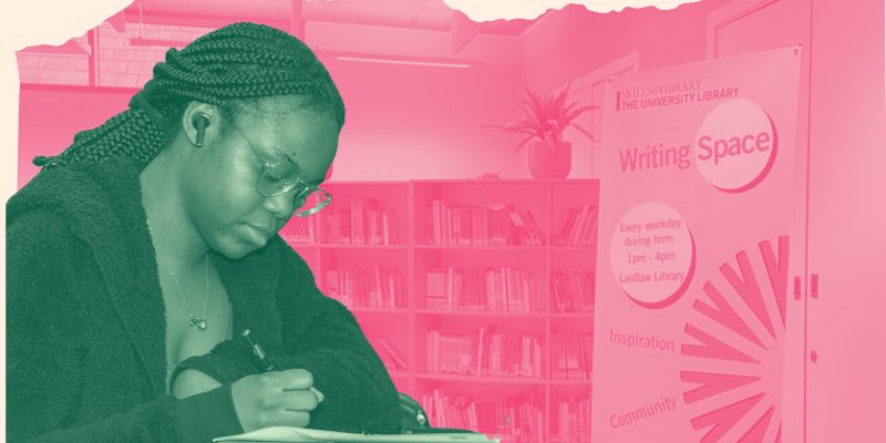 A girl works in the skills space